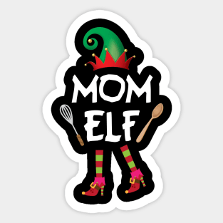 Mom Elf Funny  Family Christmas Sticker